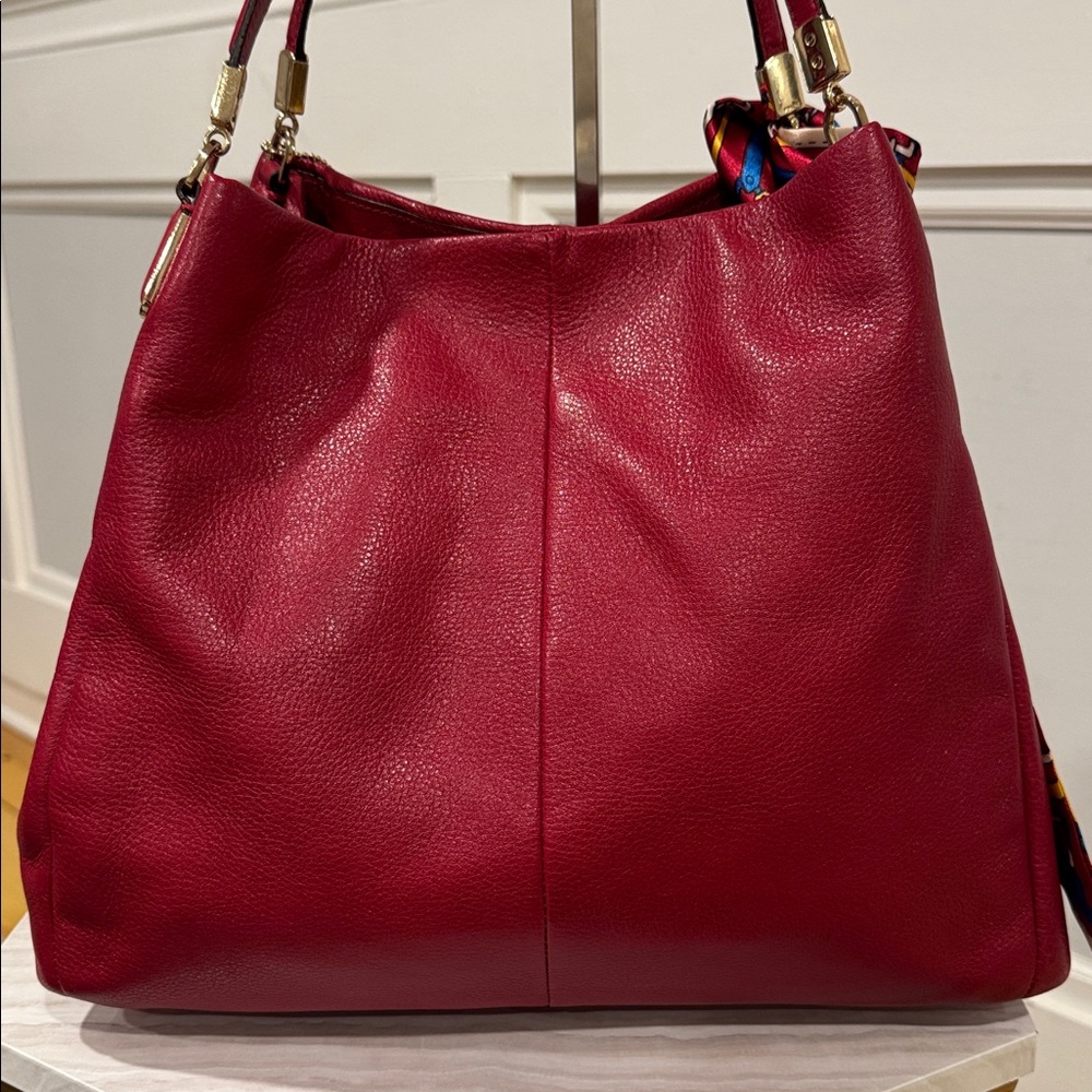 Coach Bag Madison Phoebe Red Leather Shoulder Bag - Picture 8 of 17
